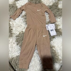Nike Beige Baby Tracksuit 3 piece Set